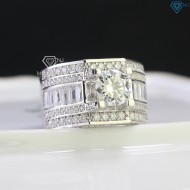 Nhẫn nam đẹp đính full kim cương Moissanite 7.5mm NNAM0116