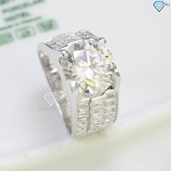 Nhẫn nam 925 cao cấp đính kim cương Moissanite 12mm NNAM0118