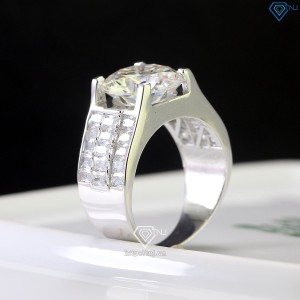Nhẫn nam 925 cao cấp đính kim cương Moissanite 12mm NNAM0118