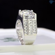 Nhẫn nam 925 cao cấp đính kim cương Moissanite 12mm NNAM0118