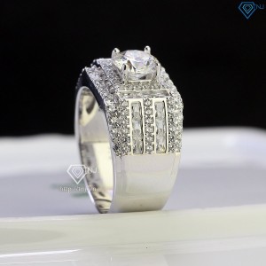 Nhẫn bạc nam cao cấp đính kim cương Moissanite 7.0mm NNAM0123