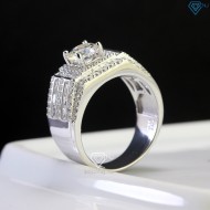Nhẫn bạc nam cao cấp đính kim cương Moissanite 6.0mm NNAM0123