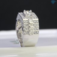 Nhẫn Moissanite nam đính kim cương 6.0mm - Kiểm định GRA NNAM0124