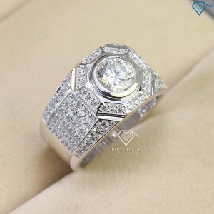 Nhẫn nam kim cương Moissanite chìm 7.0mm - Kiểm định GRA NNAM0125