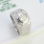 Nhẫn nam kim cương Moissanite chìm 7.0mm - Kiểm định GRA NNAM0125