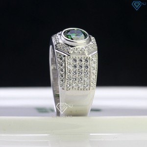 Nhẫn nam kim cương Moissanite chìm xanh 7.0mm  NNAM0125