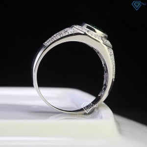 Nhẫn nam kim cương Moissanite chìm xanh 7.0mm  NNAM0125