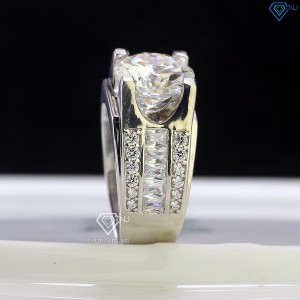 Nhẫn nam 925 bạc đính kim cương Moissanite 10mm NNAM0128