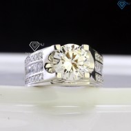 Nhẫn nam 925 bạc đính kim cương Moissanite 10mm NNAM0128