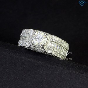 Nhẫn nam đính full kim cương Moissanite đẹp 6.5mm NNAM0129