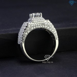 Nhẫn nam đính full kim cương Moissanite đẹp 6.5mm NNAM0129