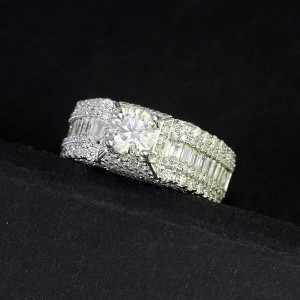 Nhẫn nam đính full kim cương Moissanite đẹp 6.5mm - Kiểm định GRA NNAM0129