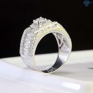 Nhẫn bạc nam cao cấp đính full kim cương Moissanite rẻ 5.0mm NNAM0130