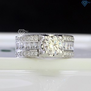 Nhẫn bạc nam đẹp đính kim cương Moissanite 7.0mm NNAM0132