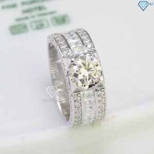 Nhẫn bạc nam đẹp đính kim cương Moissanite 7.0mm NNAM0132