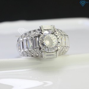 Nhẫn nam đính kim cương Moissanite 10mm 161 giác cắt NNAM0135