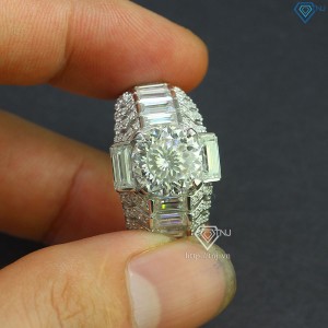 Nhẫn nam đính kim cương Moissanite 10mm 161 giác cắt NNAM0135