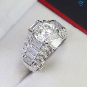 Nhẫn nam đính kim cương Moissanite 10mm 161 giác cắt NNAM0135