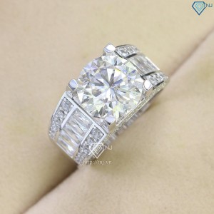 Nhẫn nam bạc cao cấp đính kim cương Moissanite 11mm NNAM0136