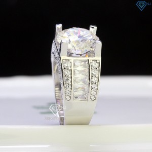 Nhẫn nam bạc cao cấp đính kim cương Moissanite 11mm NNAM0136