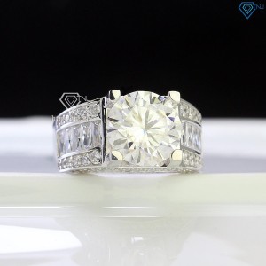 Nhẫn nam bạc cao cấp đính kim cương Moissanite 11mm NNAM0136