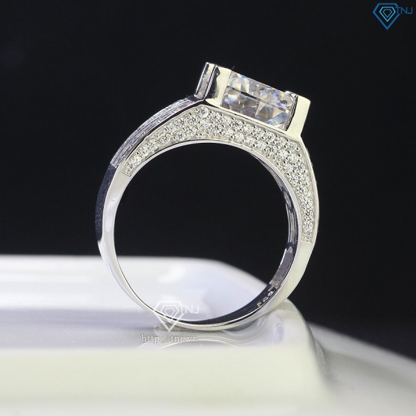 Nhẫn nam bạc cao cấp đính kim cương Moissanite 11mm NNAM0136