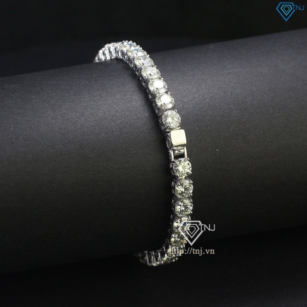 Lắc tay bạc nam Tennis đính full kim cương Moissanite 5mm LTAM0005