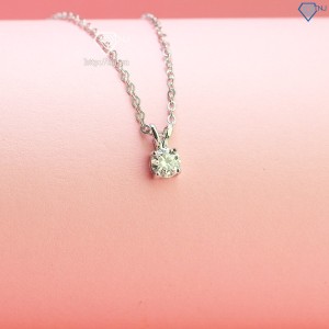 Dây chuyền nữ đính kim cương Moissanite 5.0mm dây xích xi kim DCNM0037