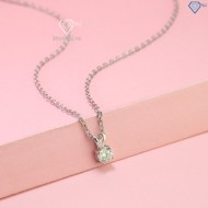 Dây chuyền nữ đính kim cương Moissanite 5.0mm dây xích xi kim DCNM0037