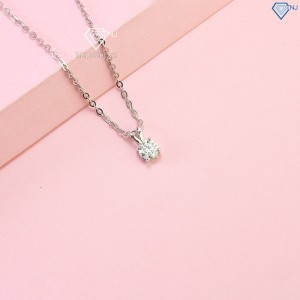Dây chuyền nữ đính kim cương Moissanite 5.0mm dây xích xi kim DCNM0037