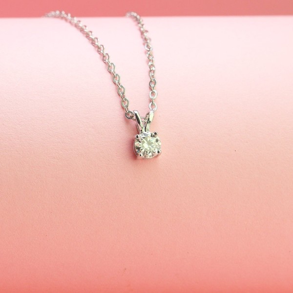 Dây chuyền nữ đính kim cương Moissanite 5.0mm dây xích xi kim DCNM0037