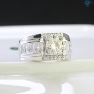 Nhẫn bạc nam cao cấp đính kim cương Moissanite 8.0mm NNAM0131