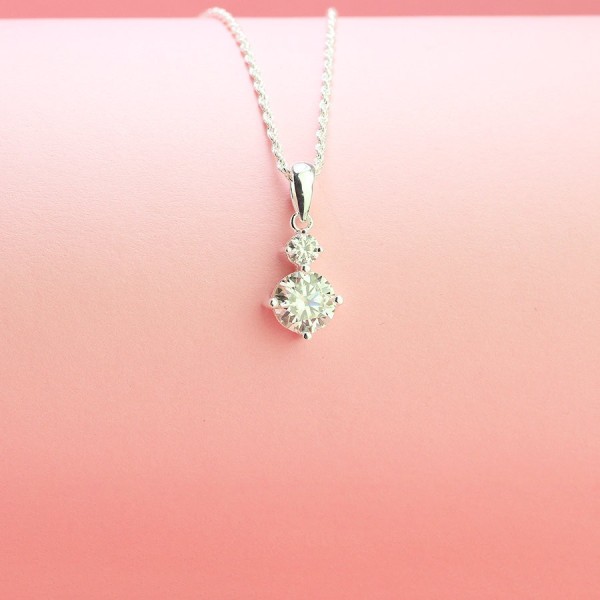 Dây chuyền nữ đơn giản đính kim cương Moissanite 7.0mm DCNM0041