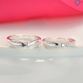 Nhẫn đôi bạc nhẫn cặp bạc đẹp họa tiết vô cực ND0408