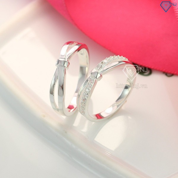 Nhẫn đôi bạc nhẫn cặp bạc đẹp họa tiết vô cực ND0408