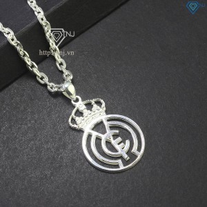 Dây chuyền bạc nam mặt logo Real Madrid DCA0158