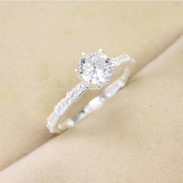 Nhẫn bạc nữ đốt trúc đính đá NN0459