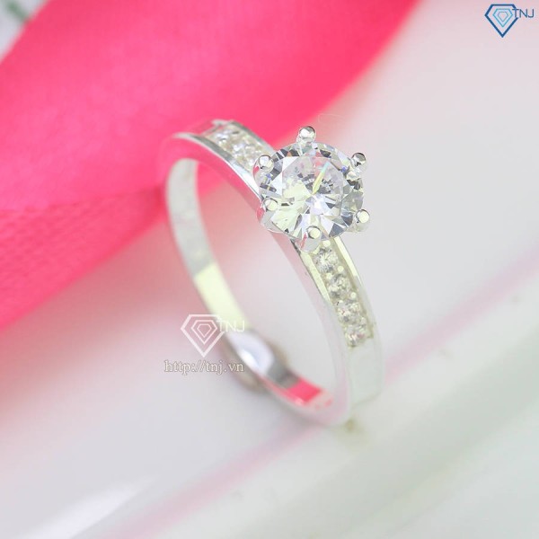 Nhẫn bạc nữ đính đá đơn giản NN0467 - Trang Sức TNJ