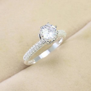 Nhẫn bạc nữ hình bông hoa hồng NN0472