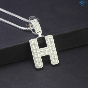 Dây chuyền bạc nam mặt chữ H đính đá cao cấp DCA0140- Trang sức TNJ