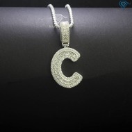 Dây chuyền bạc nam mặt chữ cái theo yêu cầu đính đá cao cấp DCA0140