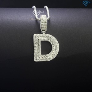 Dây chuyền bạc nam mặt chữ cái theo yêu cầu đính đá cao cấp DCA0140