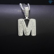 Dây chuyền bạc nam mặt chữ cái theo yêu cầu đính đá cao cấp DCA0140