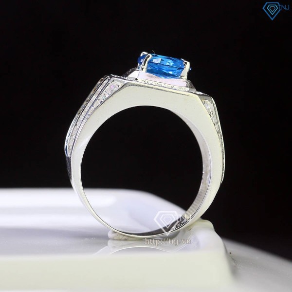 Nhẫn bạc nam đính đá xanh dương NNA0671 - Trang sức TNJ