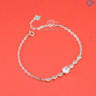 Lắc tay bạc nữ hình trái tim đính đá LTN0403 - Trang Sức TNJ