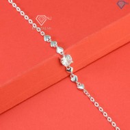 Lắc tay bạc nữ hình trái tim đính đá LTN0403 - Trang Sức TNJ