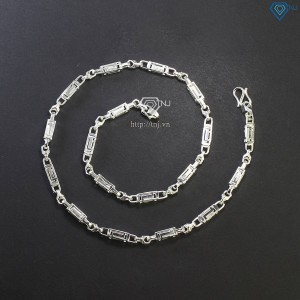 Dây chuyền bạc nam đốt trúc vuông to giá rẻ DCK0133 - Trang Sức TNJ