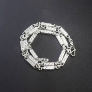 Dây chuyền bạc nam đốt trúc vuông to đẹp DCK0135