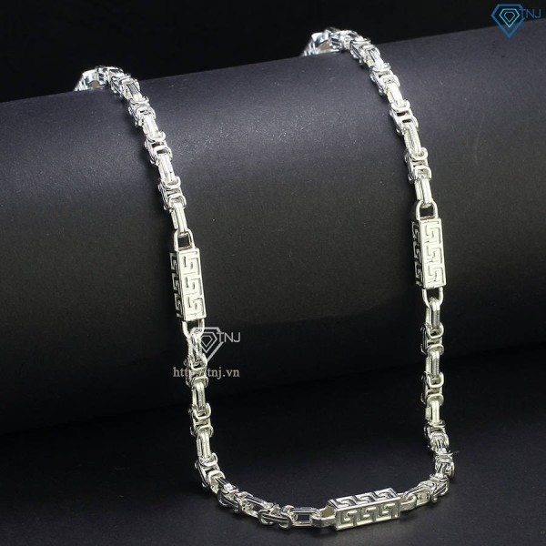 Dây chuyền bạc nam mắt xích vuông đẹp DCK0143