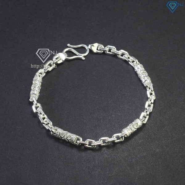 Lắc tay bạc nam hoạ tiết đốt trúc đẹp LTA0156